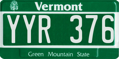 VT license plate YYR376