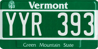 VT license plate YYR393