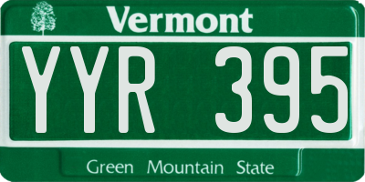 VT license plate YYR395
