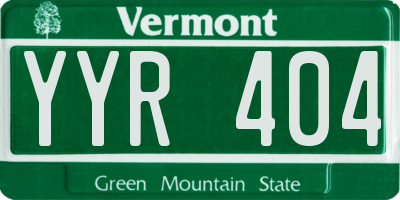VT license plate YYR404