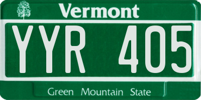 VT license plate YYR405