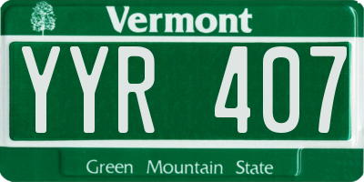 VT license plate YYR407
