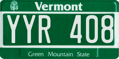 VT license plate YYR408