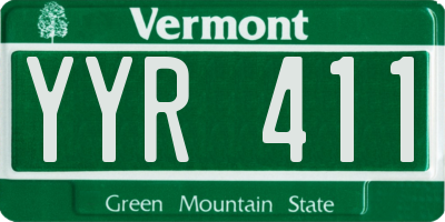VT license plate YYR411