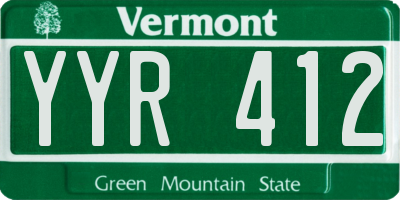 VT license plate YYR412