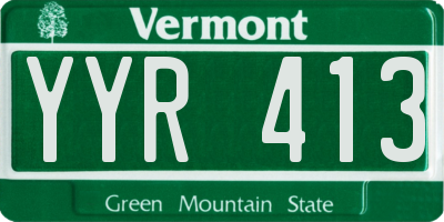 VT license plate YYR413
