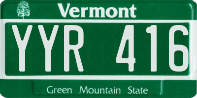 VT license plate YYR416
