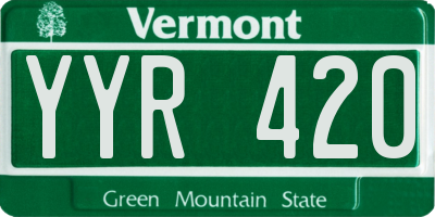 VT license plate YYR420