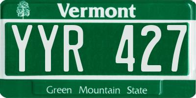 VT license plate YYR427
