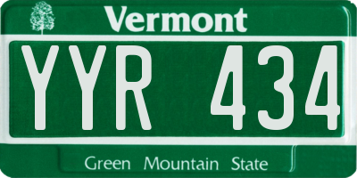 VT license plate YYR434