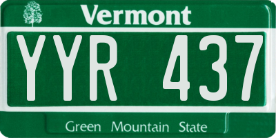 VT license plate YYR437