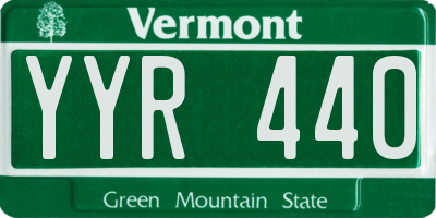 VT license plate YYR440