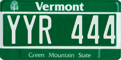 VT license plate YYR444