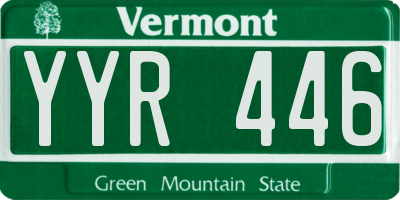 VT license plate YYR446