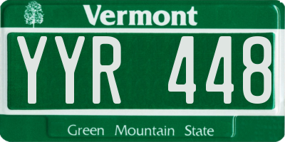 VT license plate YYR448