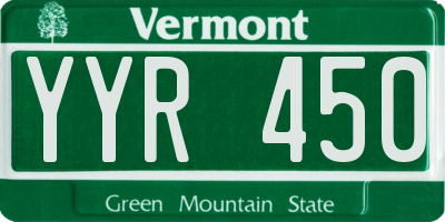VT license plate YYR450