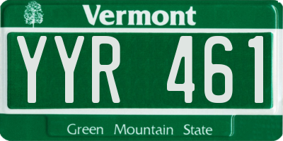 VT license plate YYR461