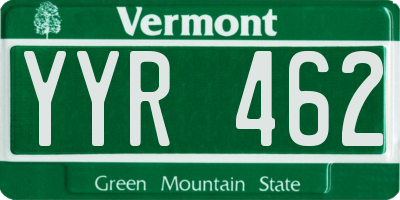 VT license plate YYR462