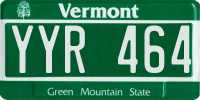 VT license plate YYR464