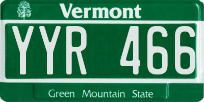 VT license plate YYR466