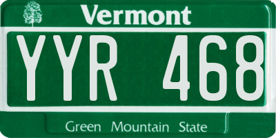 VT license plate YYR468