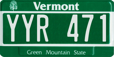 VT license plate YYR471
