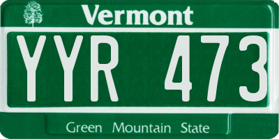 VT license plate YYR473