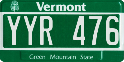 VT license plate YYR476