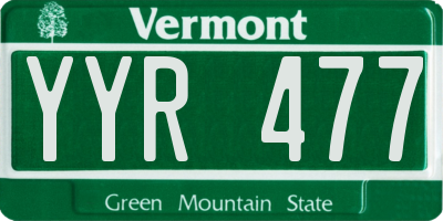 VT license plate YYR477