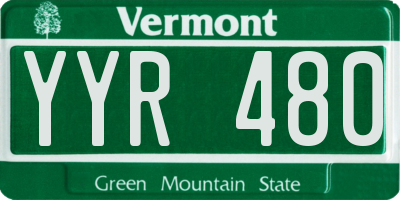 VT license plate YYR480