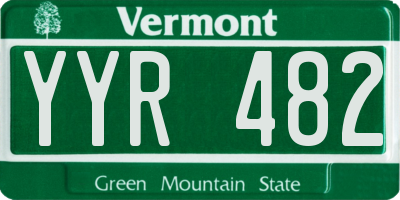 VT license plate YYR482