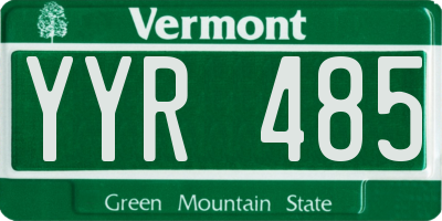 VT license plate YYR485