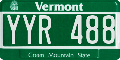 VT license plate YYR488