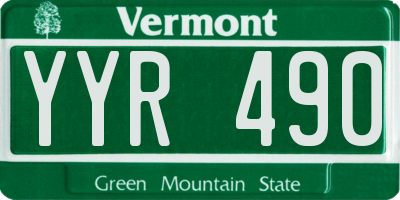 VT license plate YYR490