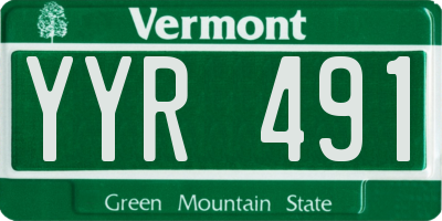 VT license plate YYR491