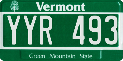 VT license plate YYR493