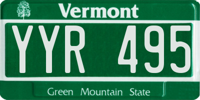 VT license plate YYR495