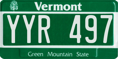 VT license plate YYR497