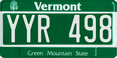 VT license plate YYR498