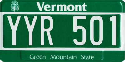 VT license plate YYR501