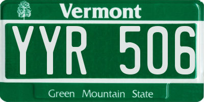 VT license plate YYR506