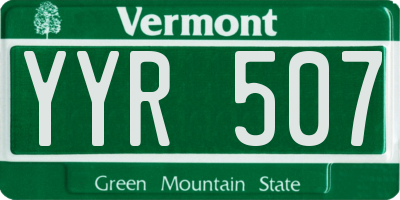 VT license plate YYR507