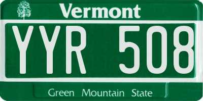 VT license plate YYR508