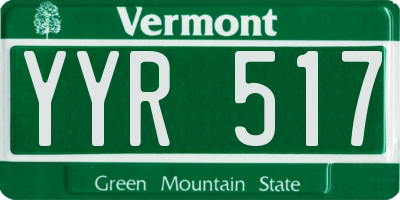 VT license plate YYR517