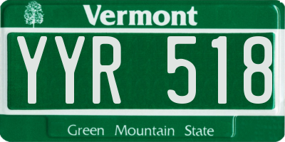 VT license plate YYR518