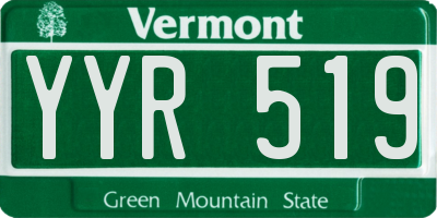 VT license plate YYR519