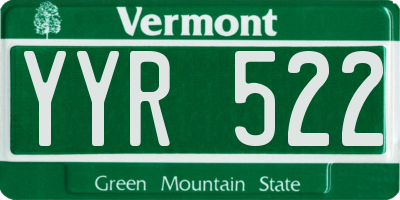 VT license plate YYR522
