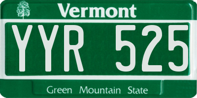 VT license plate YYR525