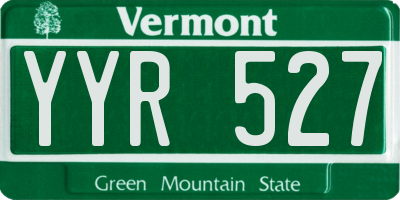 VT license plate YYR527