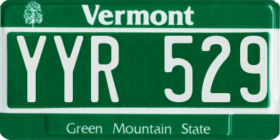 VT license plate YYR529